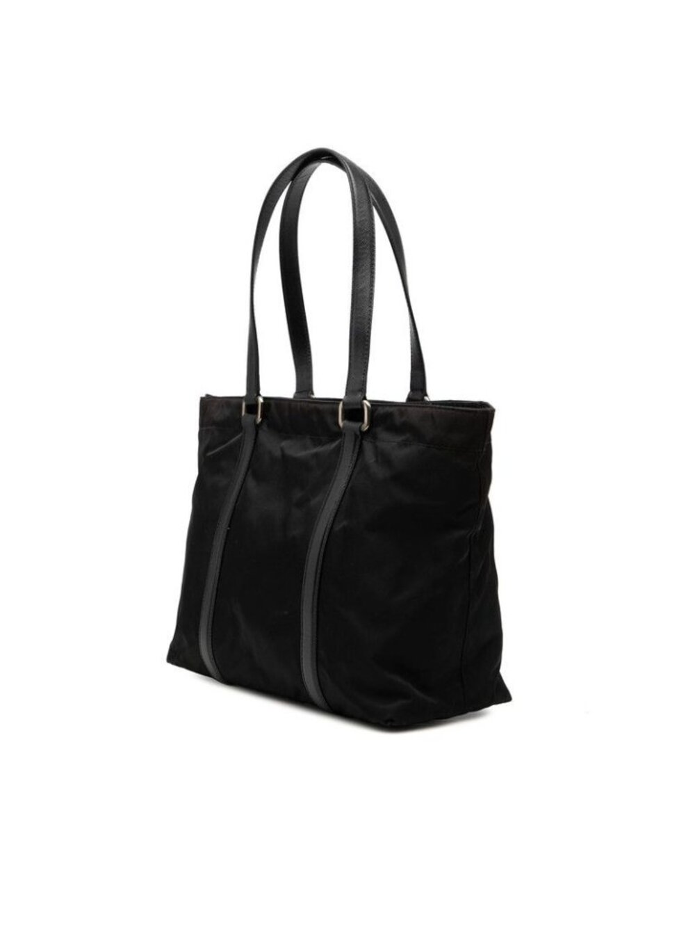 Prada Tote Black Nylon Leather - Picture 2 of 6